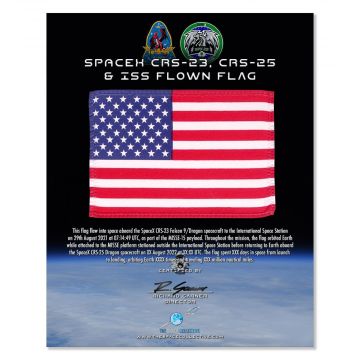 SpaceX & ISS Flown 6x4 US Flag