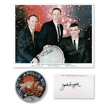 Apollo 13 Crew Autographs & Vintage Patch