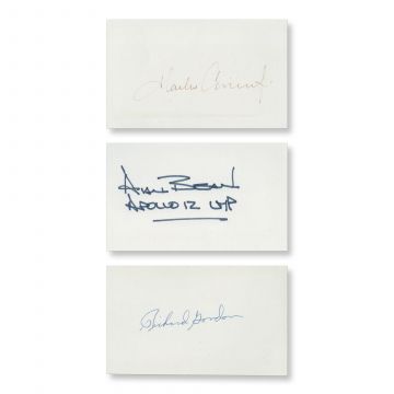 Apollo 12 Crew Signed Index Cards