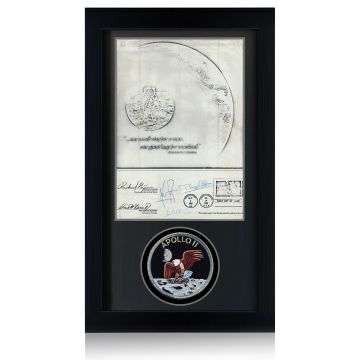 Apollo 11 Crew Signed Stamp Display